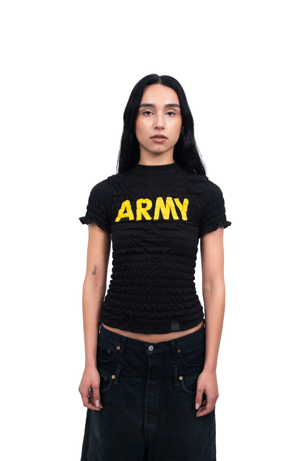Black Army Wrinkle Tee
