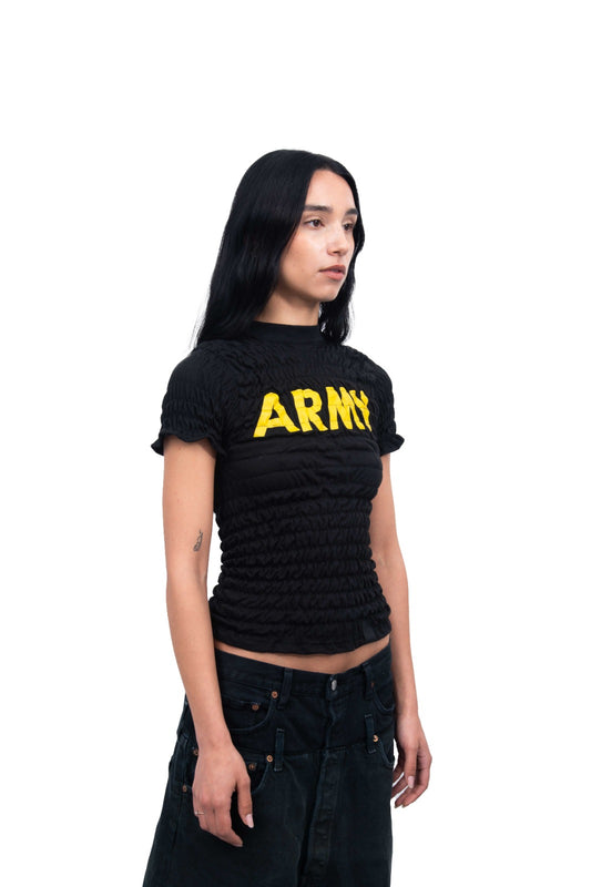Black Army Wrinkle Tee