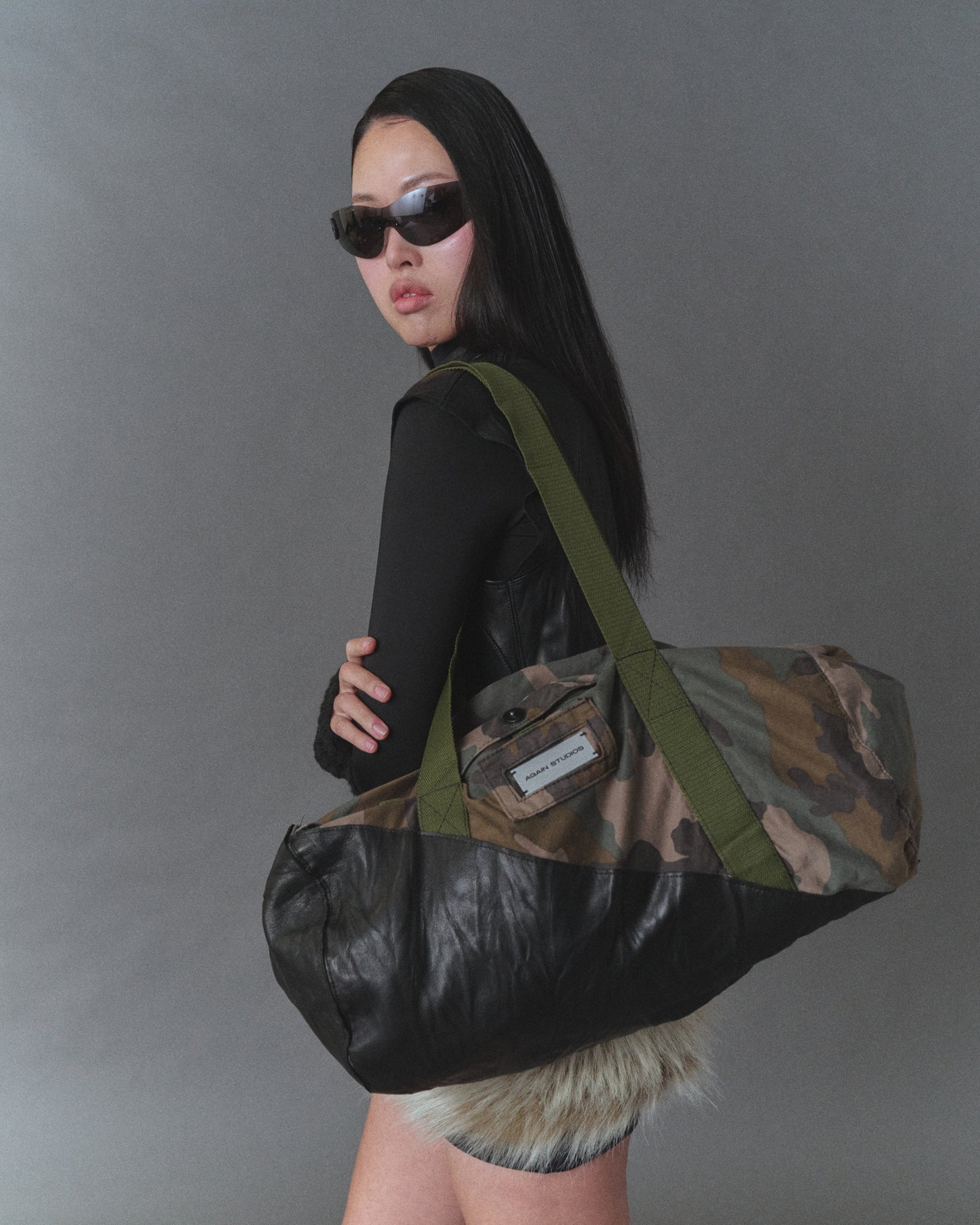 Leather Camo Bag