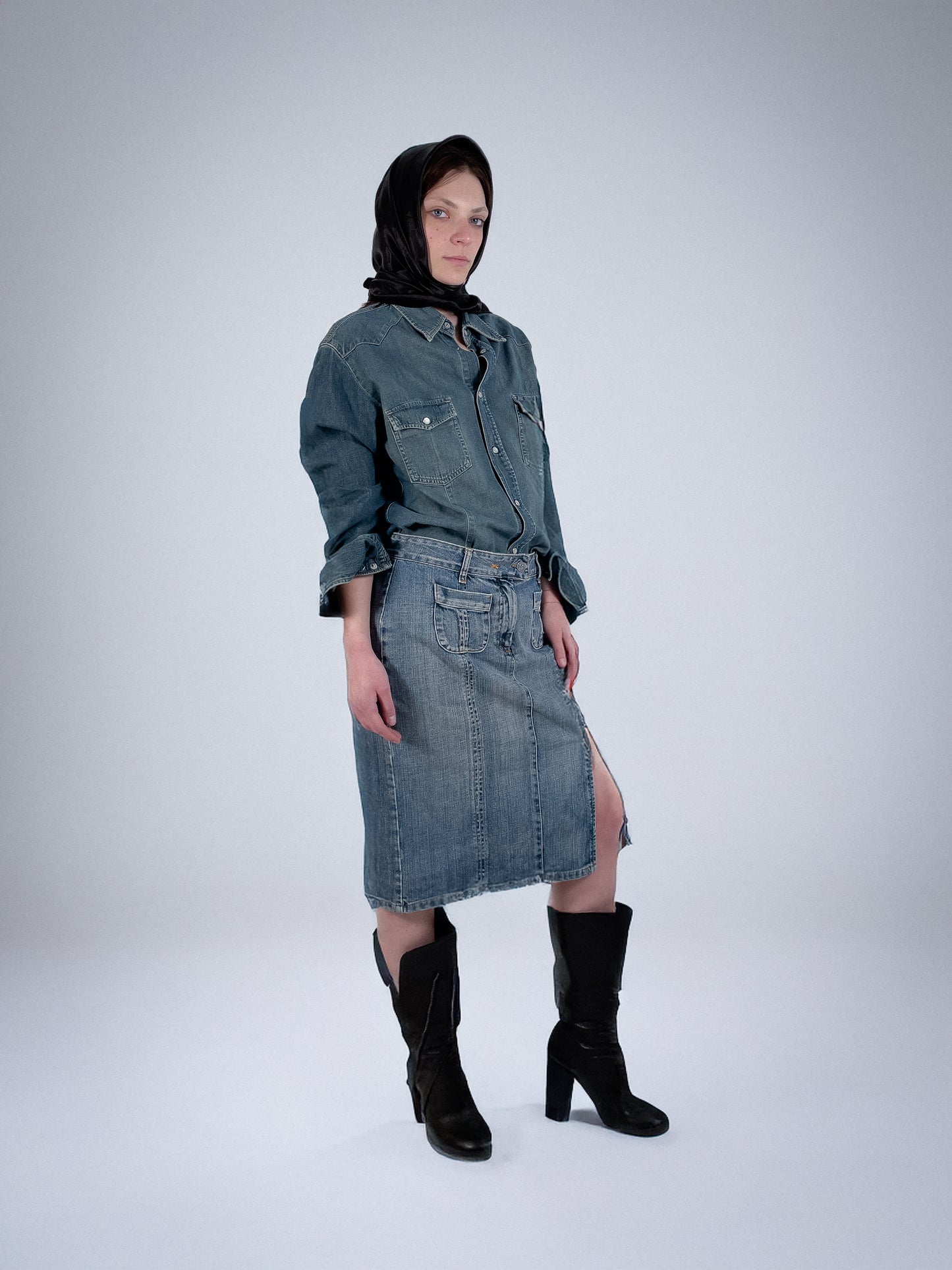 Midi Denim Skirt