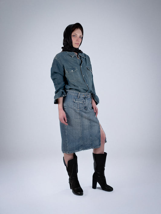 Midi Denim Skirt