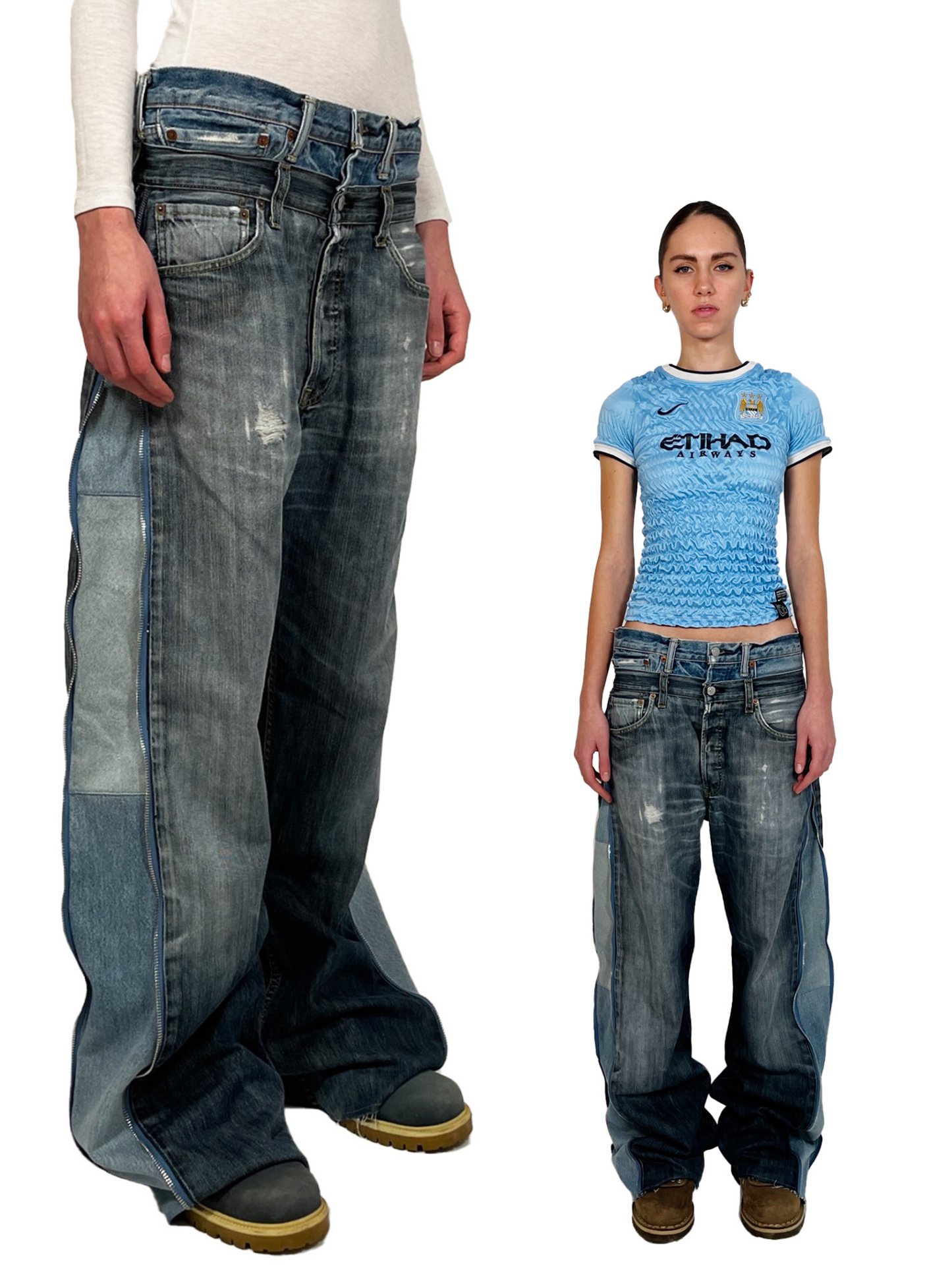 Dual Belt Denim
