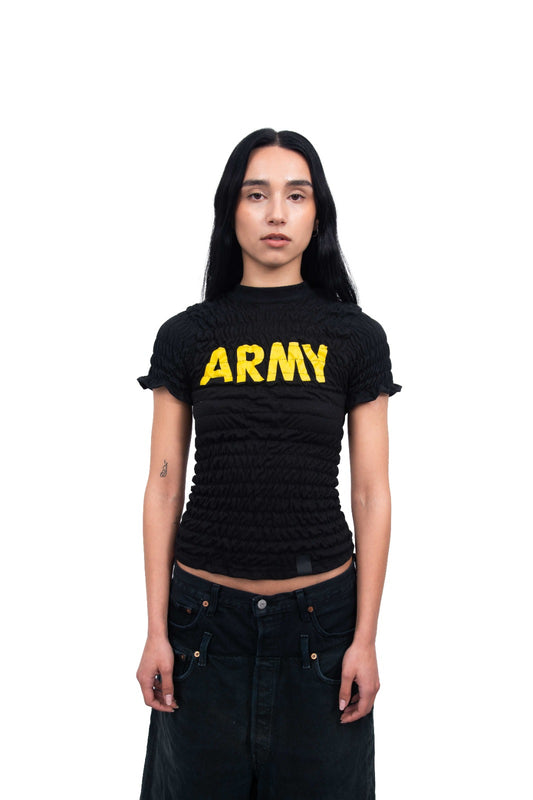 Black Army Wrinkle Tee