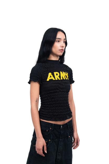 Black Army Wrinkle Tee