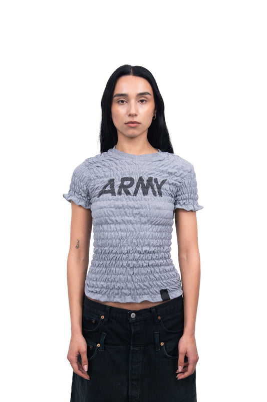 Grey Army Wrinkle Tee