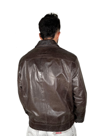 Leather Wrinkled Jacket